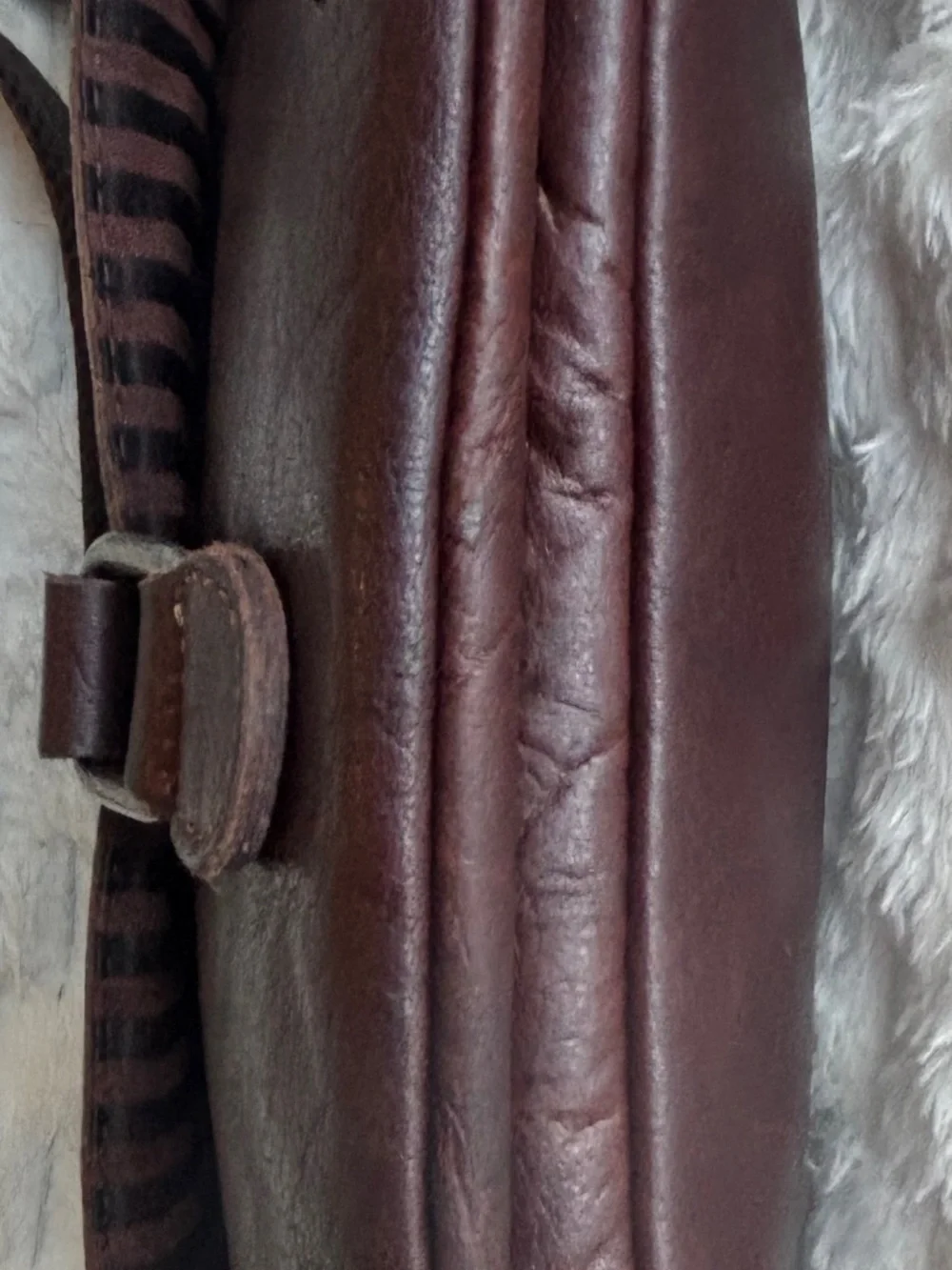 Jack Georges Floral Embossed Brown Buffalo Leather Crossbody Wallet Bag